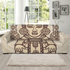 Ancient Mayan Statue Print Sofa Slipcover