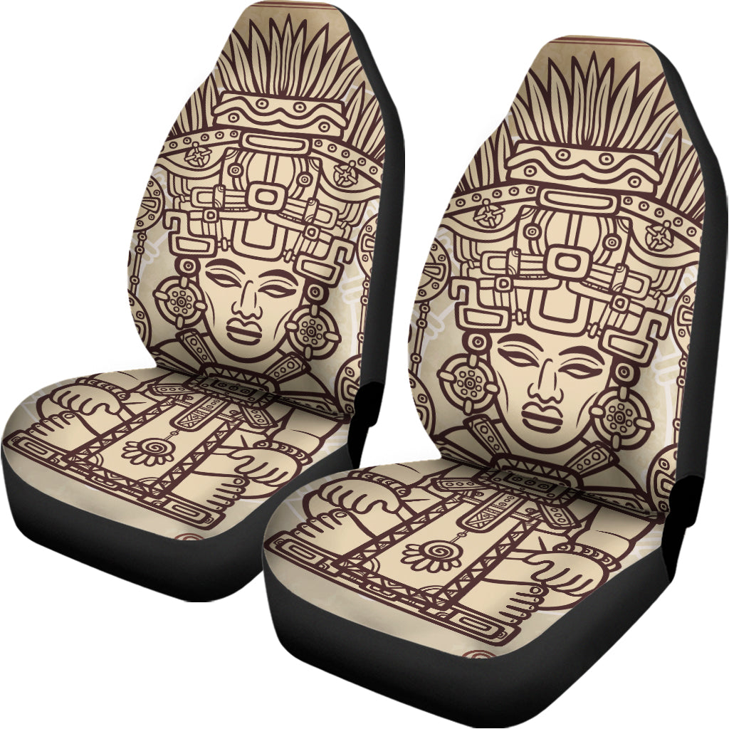 Ancient Mayan Statue Print Universal Fit Car Seat Covers