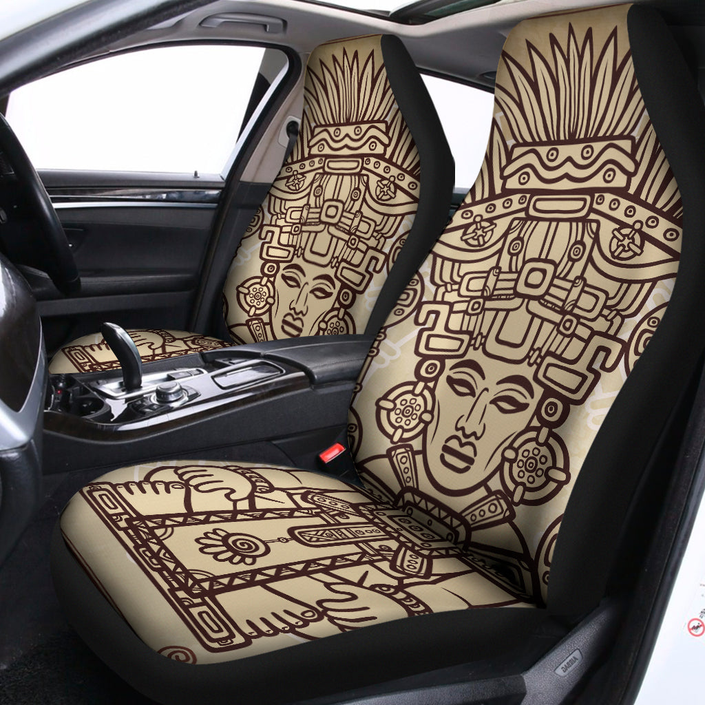 Ancient Mayan Statue Print Universal Fit Car Seat Covers