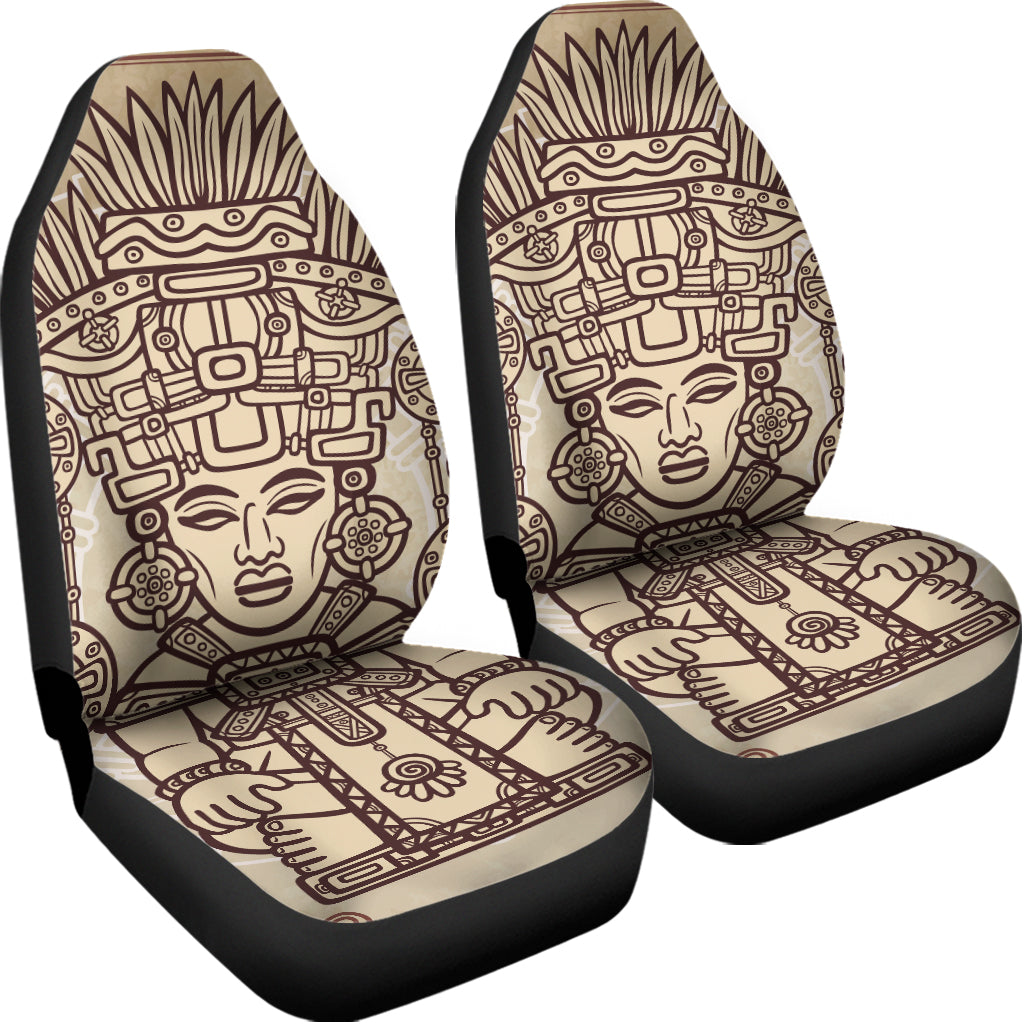 Ancient Mayan Statue Print Universal Fit Car Seat Covers