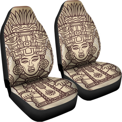 Ancient Mayan Statue Print Universal Fit Car Seat Covers