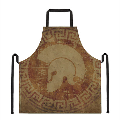 Ancient Spartan Helmet Print Apron