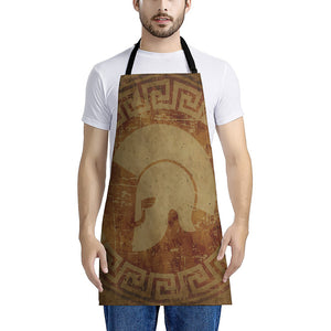 Ancient Spartan Helmet Print Apron