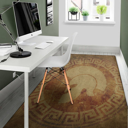 Ancient Spartan Helmet Print Area Rug