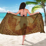 Ancient Spartan Helmet Print Beach Sarong Wrap