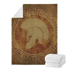 Ancient Spartan Helmet Print Blanket