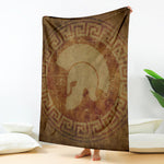 Ancient Spartan Helmet Print Blanket