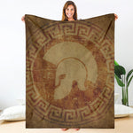 Ancient Spartan Helmet Print Blanket