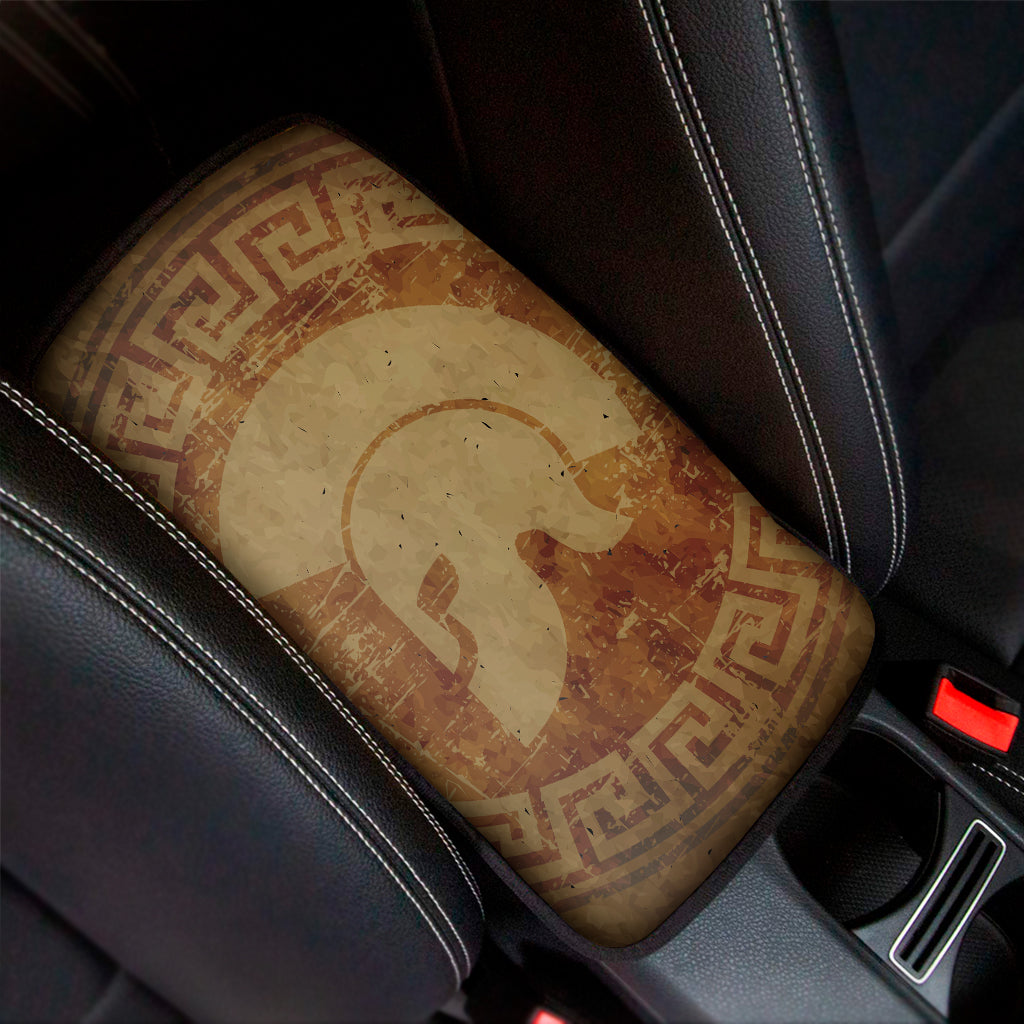 Ancient Spartan Helmet Print Car Center Console Cover