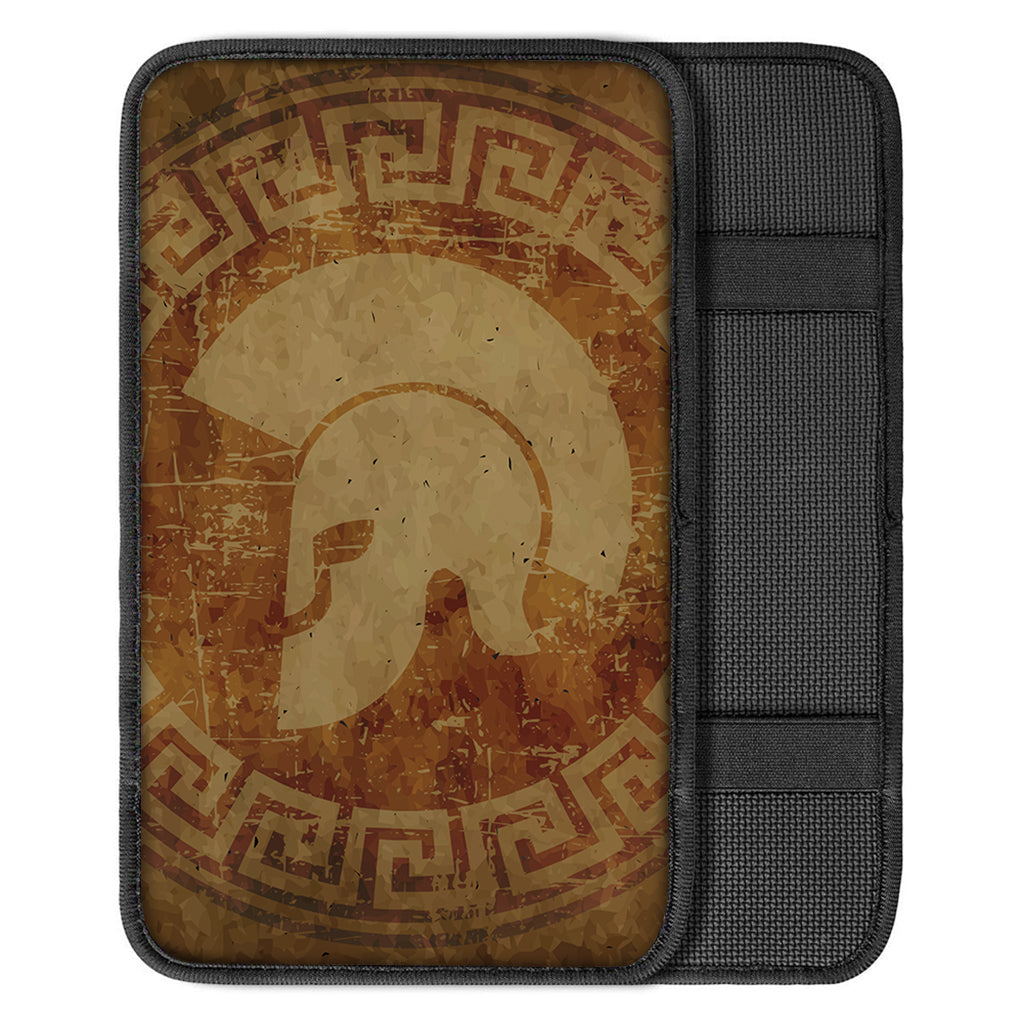 Ancient Spartan Helmet Print Car Center Console Cover