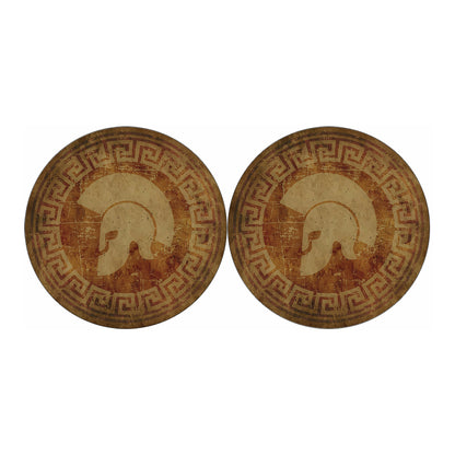 Ancient Spartan Helmet Print Car Coasters