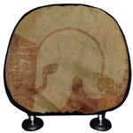 Ancient Spartan Helmet Print Car Headrest Covers