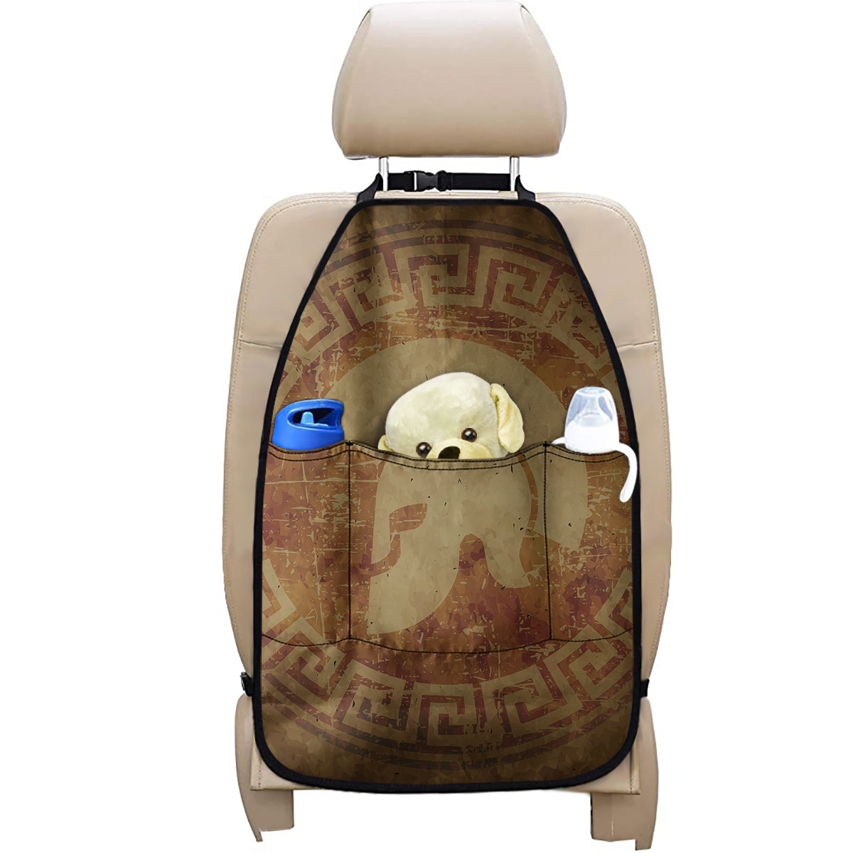 Ancient Spartan Helmet Print Car Seat Organizers