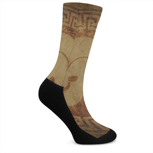 Ancient Spartan Helmet Print Crew Socks