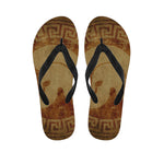 Ancient Spartan Helmet Print Flip Flops