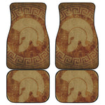 Ancient Spartan Helmet Print Front and Back Car Floor Mats