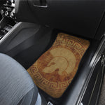 Ancient Spartan Helmet Print Front and Back Car Floor Mats
