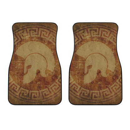 Ancient Spartan Helmet Print Front Car Floor Mats