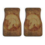 Ancient Spartan Helmet Print Front Car Floor Mats