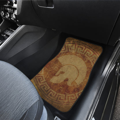 Ancient Spartan Helmet Print Front Car Floor Mats
