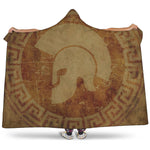 Ancient Spartan Helmet Print Hooded Blanket