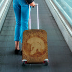 Ancient Spartan Helmet Print Luggage Cover