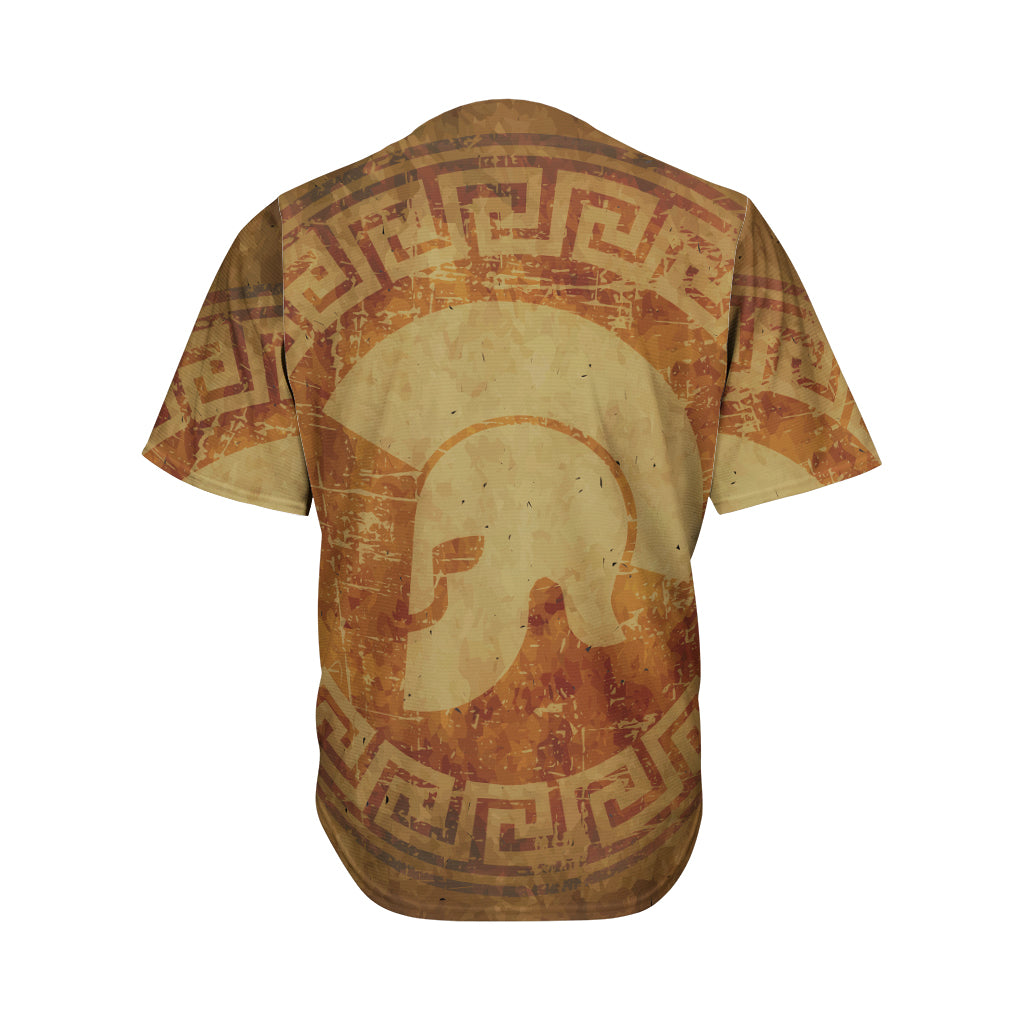 Ancient Spartan Helmet Print Men's Baseball Jersey