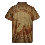 Ancient Spartan Helmet Print Men's Short Sleeve Shirt