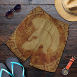 Ancient Spartan Helmet Print Men's Shorts