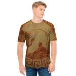 Ancient Spartan Helmet Print Men's T-Shirt