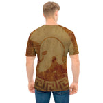 Ancient Spartan Helmet Print Men's T-Shirt