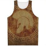 Ancient Spartan Helmet Print Men's Tank Top