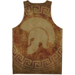 Ancient Spartan Helmet Print Men's Tank Top