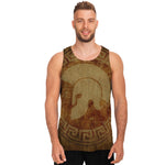 Ancient Spartan Helmet Print Men's Tank Top