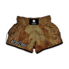 Ancient Spartan Helmet Print Muay Thai Boxing Shorts