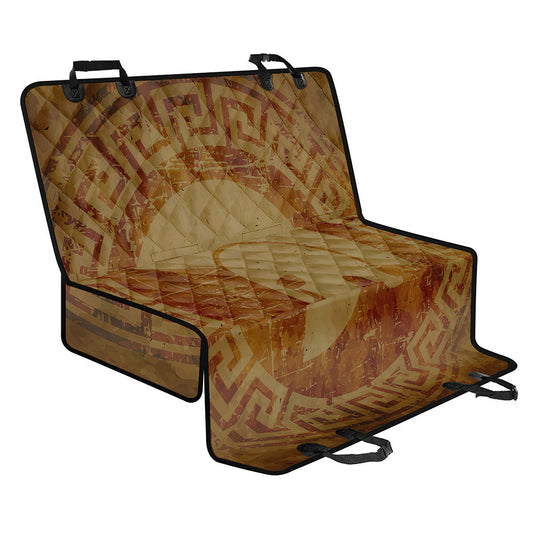 Ancient Spartan Helmet Print Pet Car Back Seat Cover