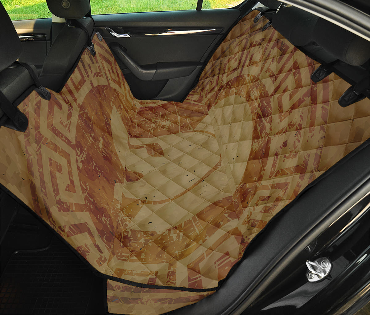 Ancient Spartan Helmet Print Pet Car Back Seat Cover