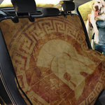 Ancient Spartan Helmet Print Pet Car Back Seat Cover