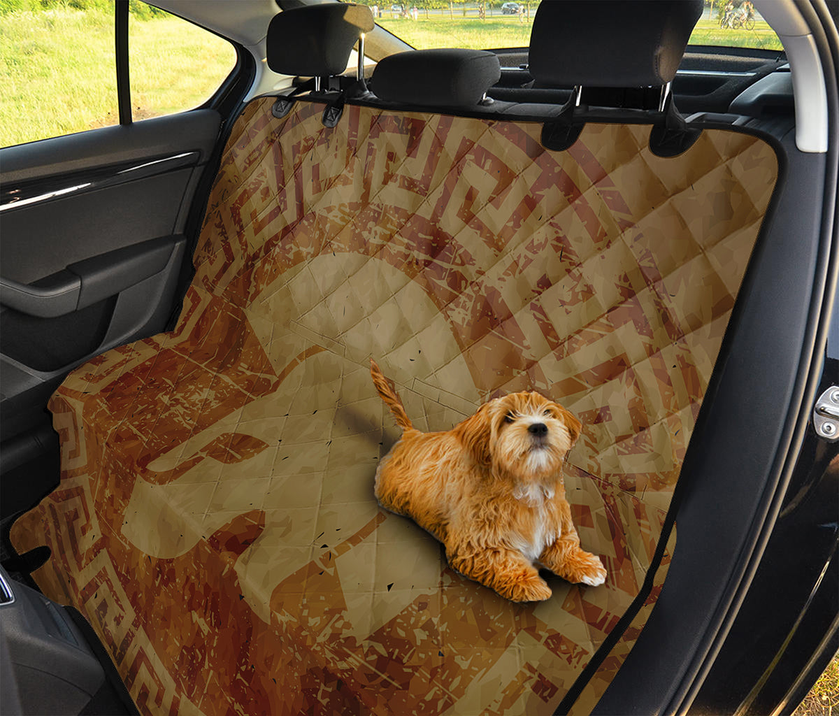 Ancient Spartan Helmet Print Pet Car Back Seat Cover