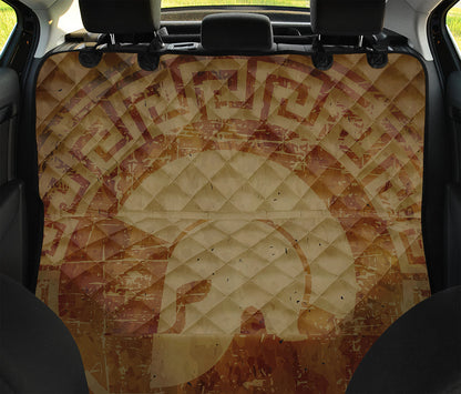 Ancient Spartan Helmet Print Pet Car Back Seat Cover