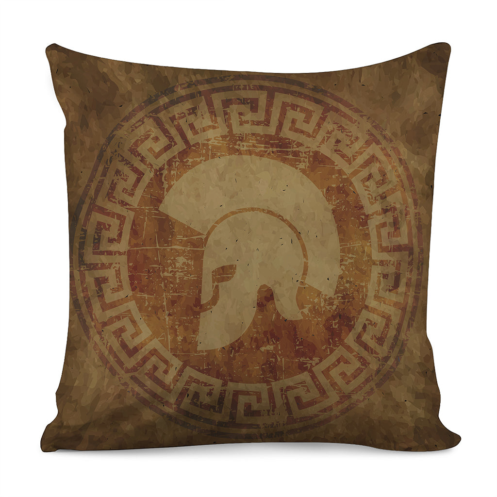 Ancient Spartan Helmet Print Pillow Cover