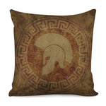 Ancient Spartan Helmet Print Pillow Cover