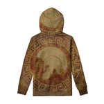 Ancient Spartan Helmet Print Pullover Hoodie