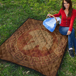 Ancient Spartan Helmet Print Quilt
