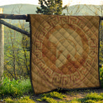 Ancient Spartan Helmet Print Quilt