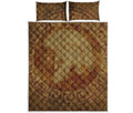 Ancient Spartan Helmet Print Quilt Bed Set
