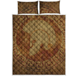 Ancient Spartan Helmet Print Quilt Bed Set