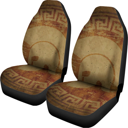 Ancient Spartan Helmet Print Universal Fit Car Seat Covers