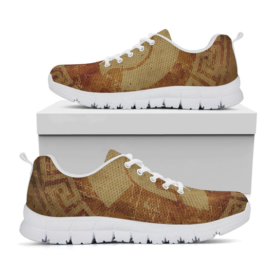 Ancient Spartan Helmet Print White Sneakers
