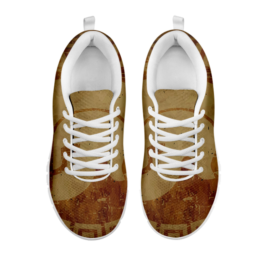 Ancient Spartan Helmet Print White Sneakers